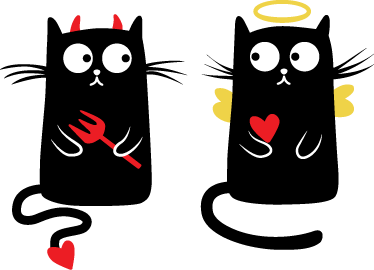 Tapis vinyle pour enfants chat malicieux et sage - TenStickers