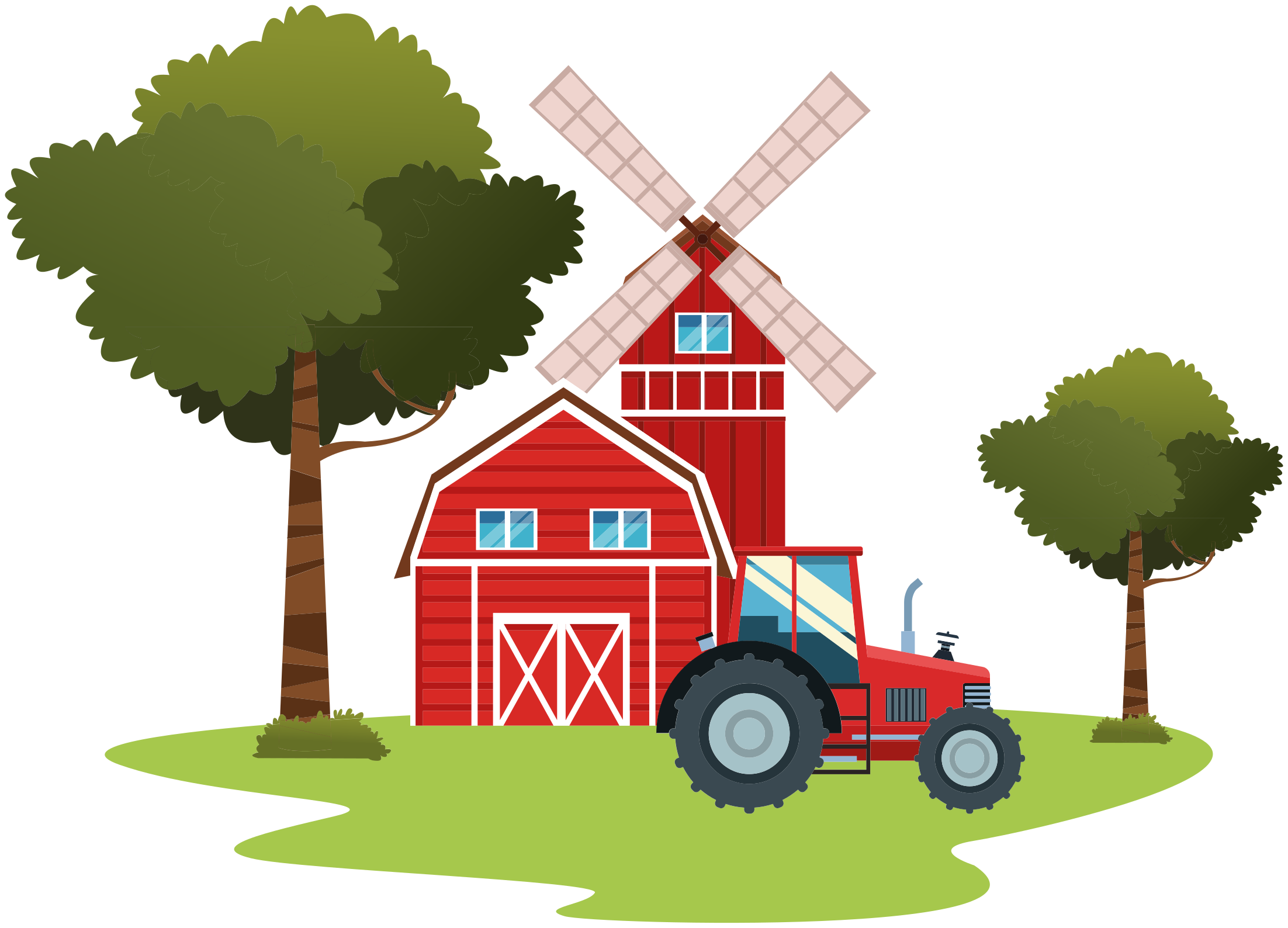 Tapis vinyle pour enfants tracteurs et arbres - TenStickers