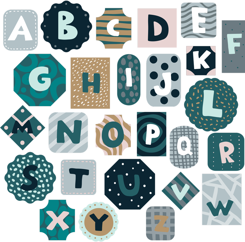 Tapis vinyle pour enfants autocollant alphabet nordique - TenStickers