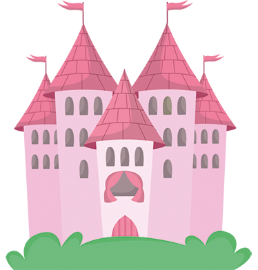 Tapis vinyle pour enfants château rose - TenStickers