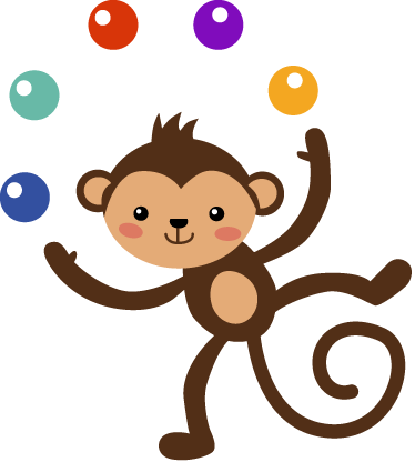 Tapis vinyle pour enfants singe jongleur - TenStickers