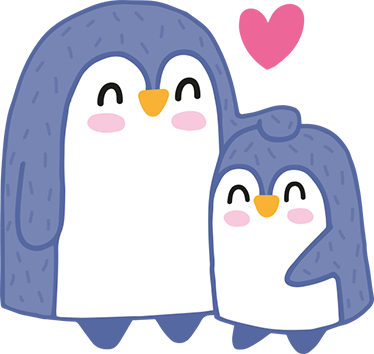 Tapis vinyle pour enfants maman et bébé pingouin - TenStickers