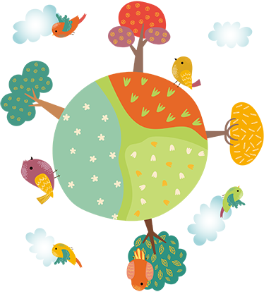 Tapis vinyle pour enfants ressort circulaire avec animaux - TenStickers