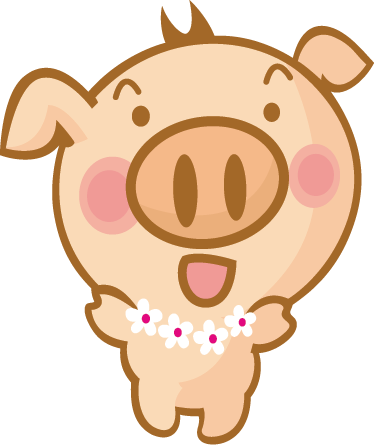 Tapis vinyle pour enfants cochon hawaïen - TenStickers