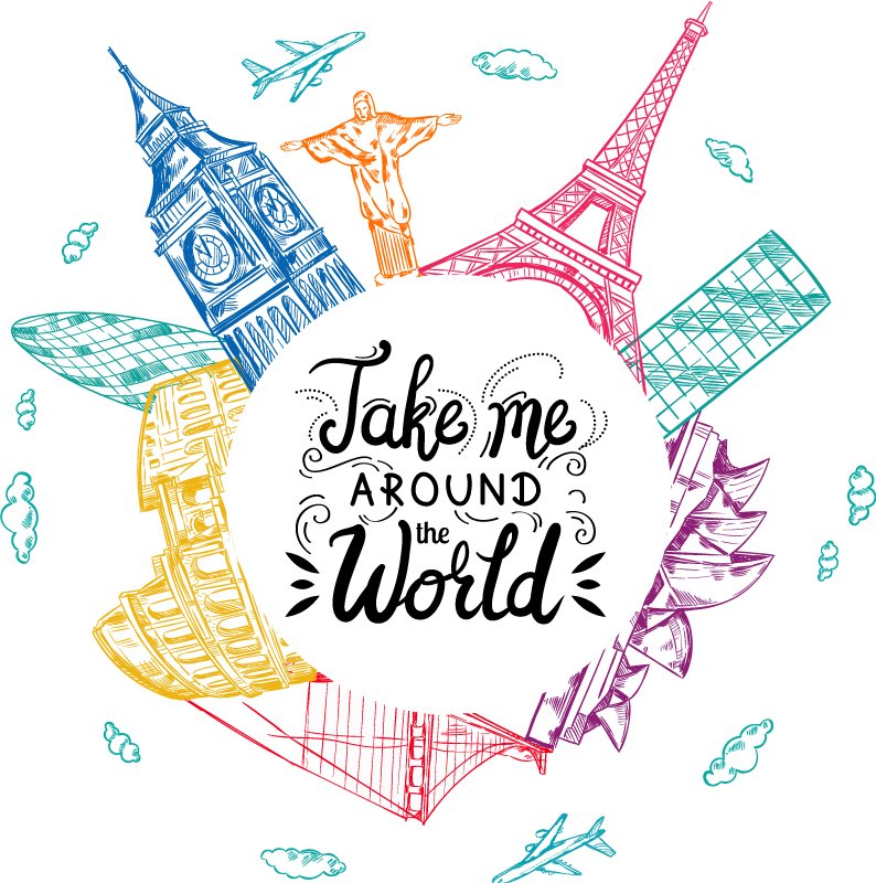 Tapis vinyle chambre joyaux du monde entier - TenStickers