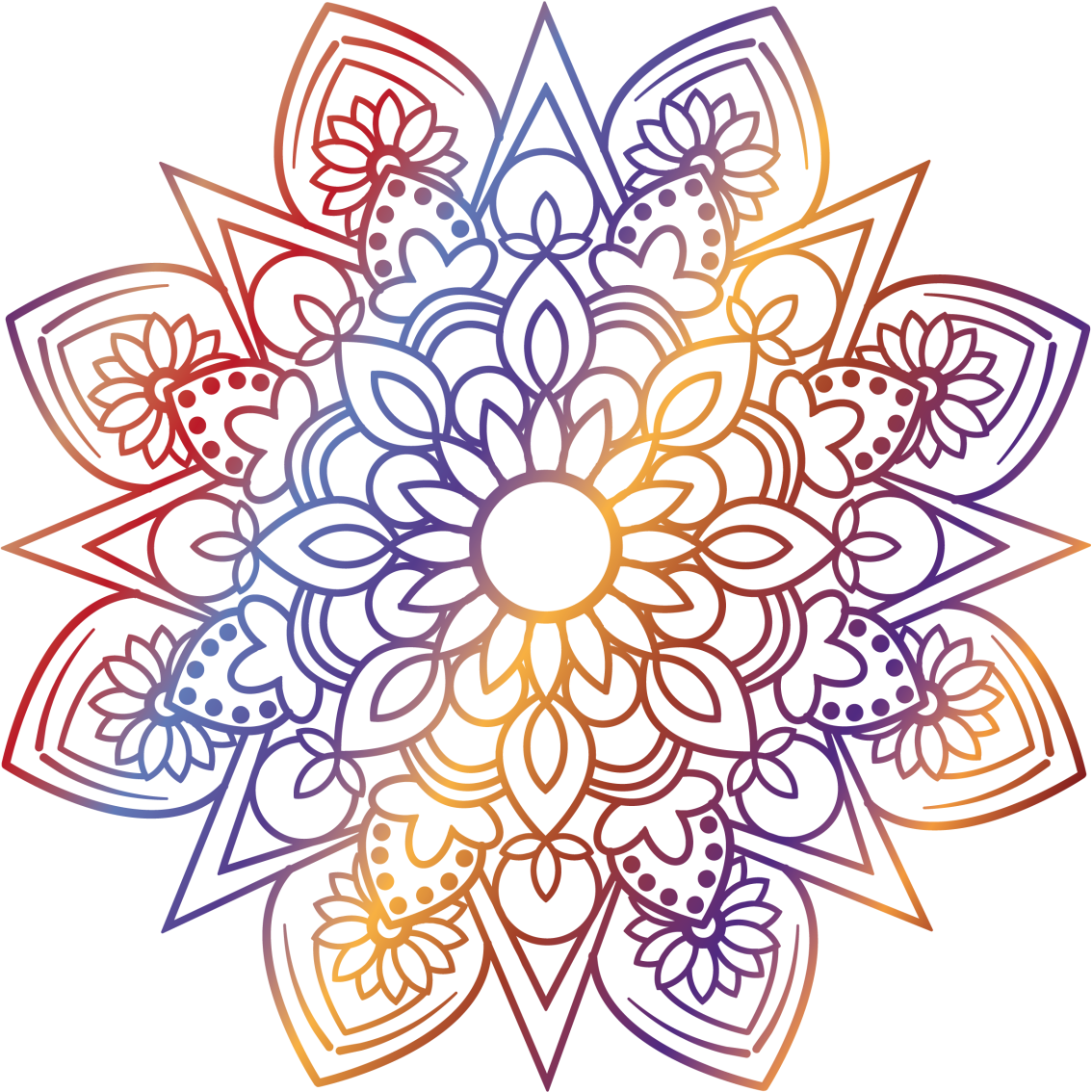 Tapis vinyle chambre mandala flamboyant et vibrant - TenStickers