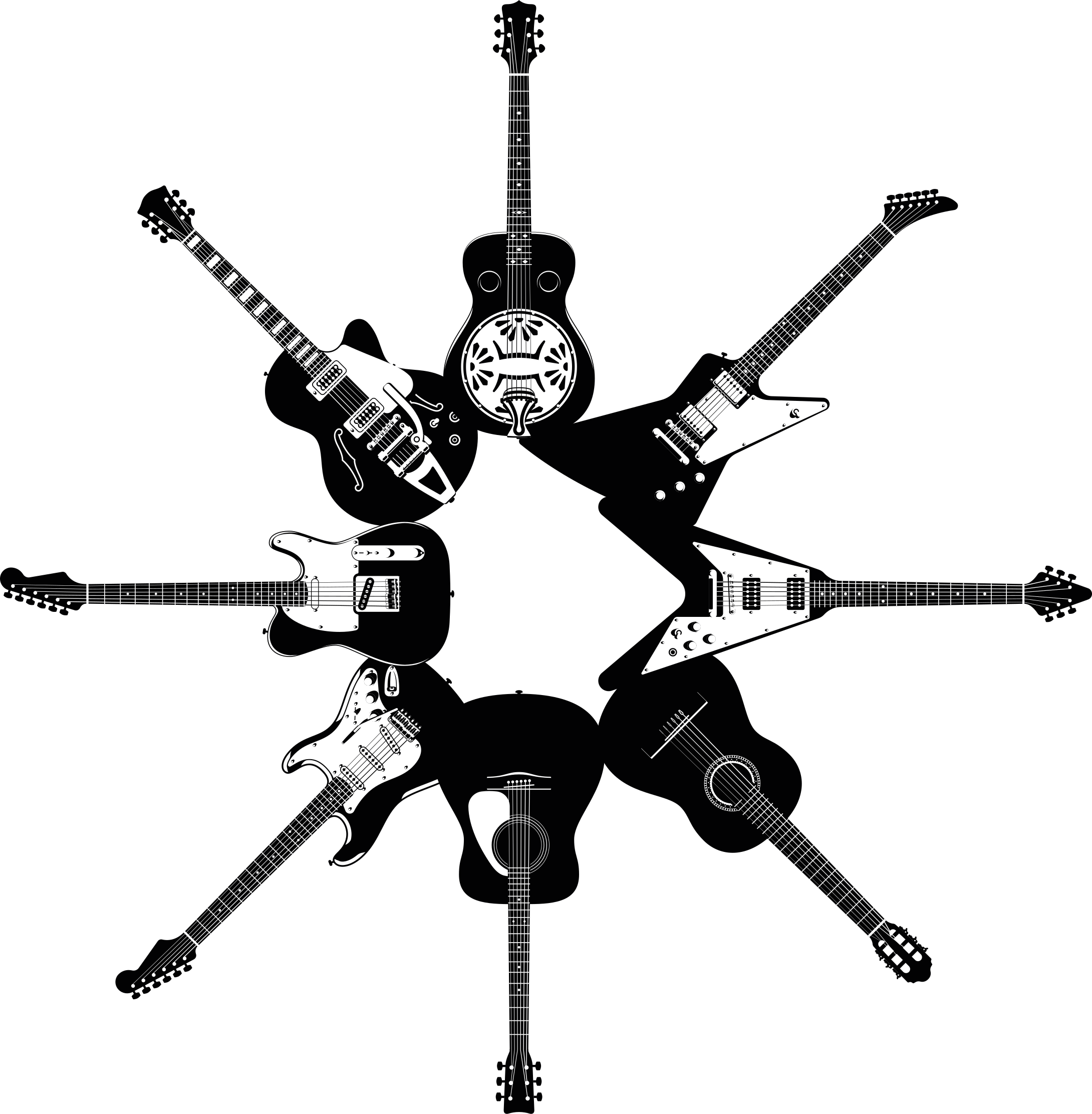 Tapis vinyle chambre guitares en cercle - TenStickers