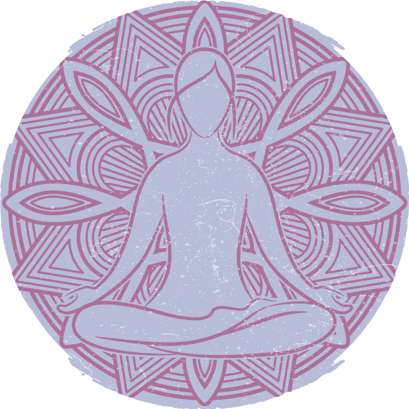 Tapis vinyle chambre fleur de lotus yoga - TenStickers