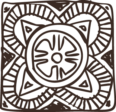 Tapis vinyle chambre motif floral ethnique carré - TenStickers