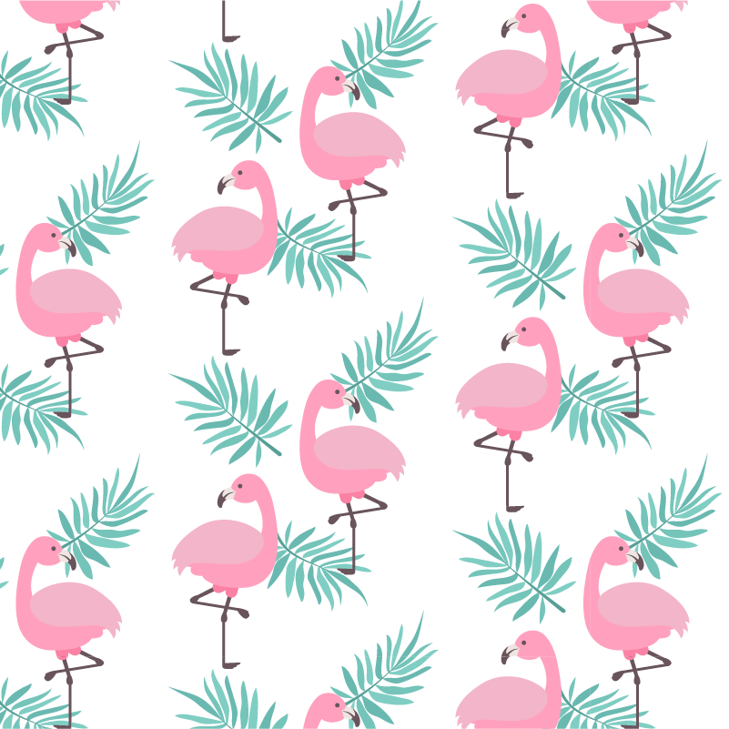 Tapis vinyle chambre flamenco tropical motif - TenStickers