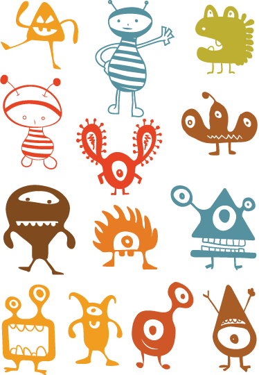 Tapis vinyle pour enfants extraterrestres colorés - TenStickers