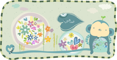 Tapis vinyle pour enfants singe encadré - TenStickers