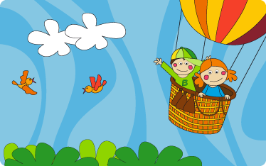 Tapis vinyle pour enfants montgolfière volante - TenStickers