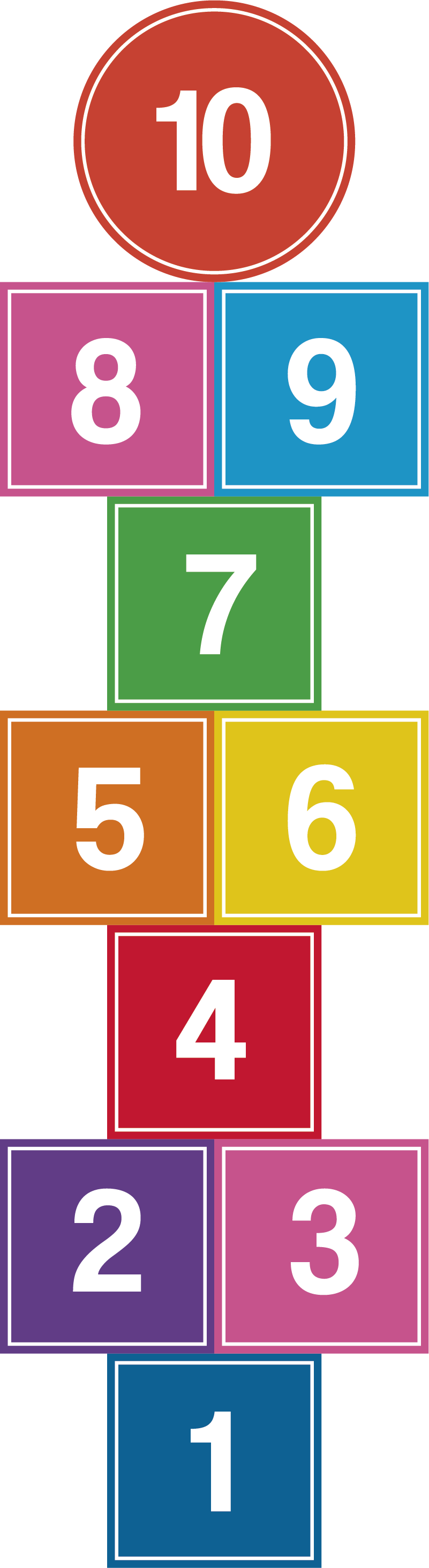 Tapis vinyle jeux hopscotch coloré - TenStickers