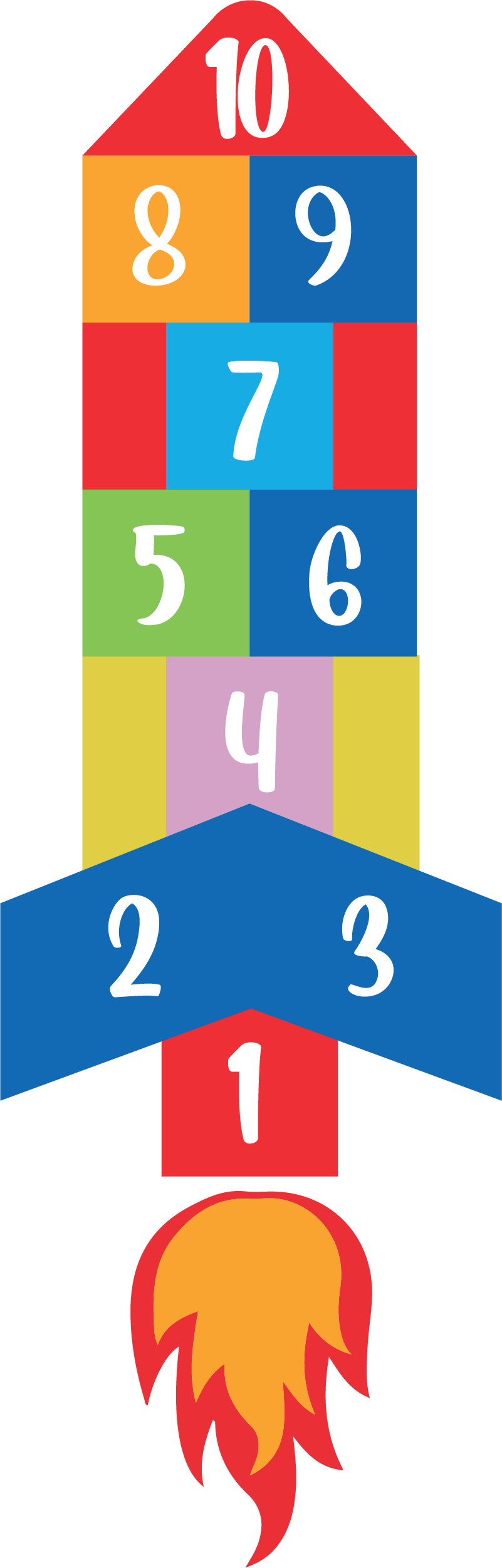 Tapis vinyle jeux saut de fusée - TenStickers