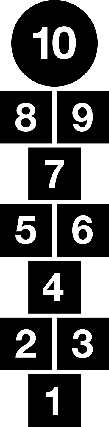 Tapis vinyle jeux carrés de marelle - TenStickers