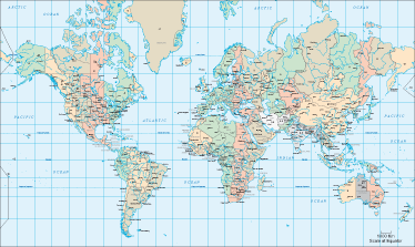Tapis vinyle carte du monde emploi du temps anglais - TenStickers