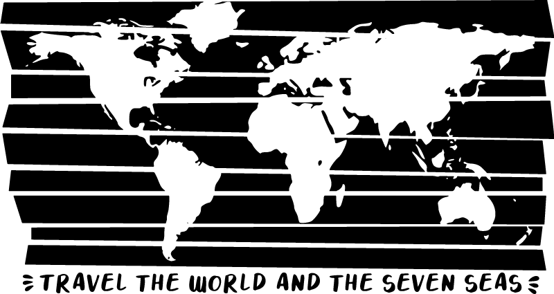 Tapis vinyle carte du monde pour voyager dans le monde - TenStickers