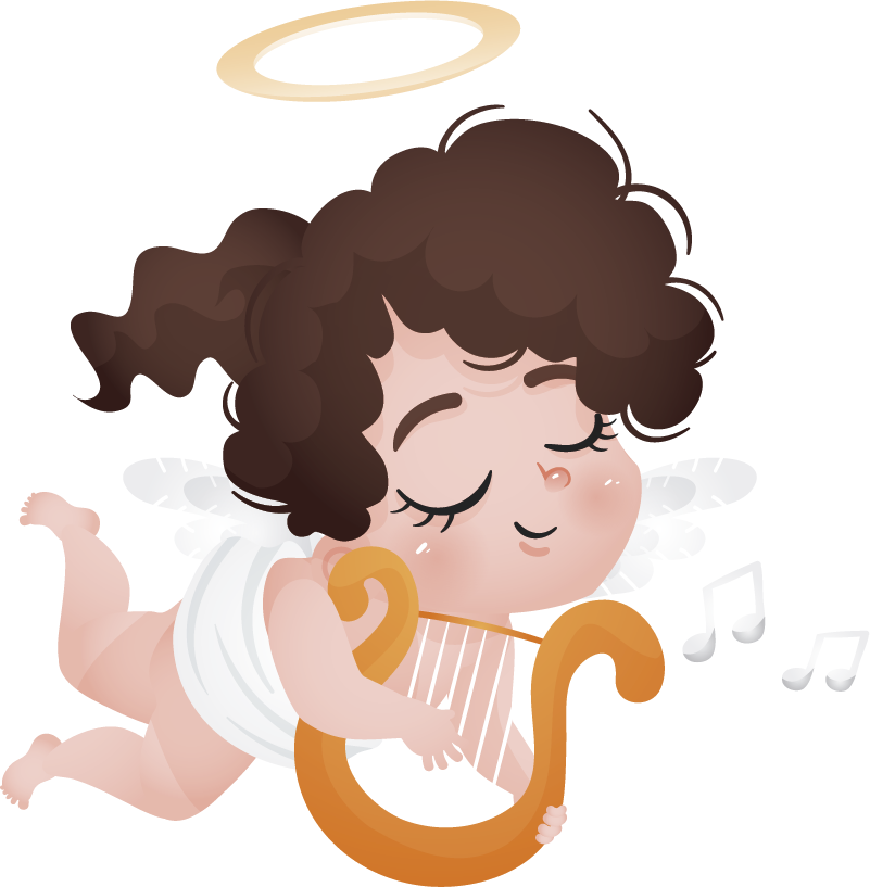 Tapis vinyle pour enfants jouant de la harpe - TenStickers