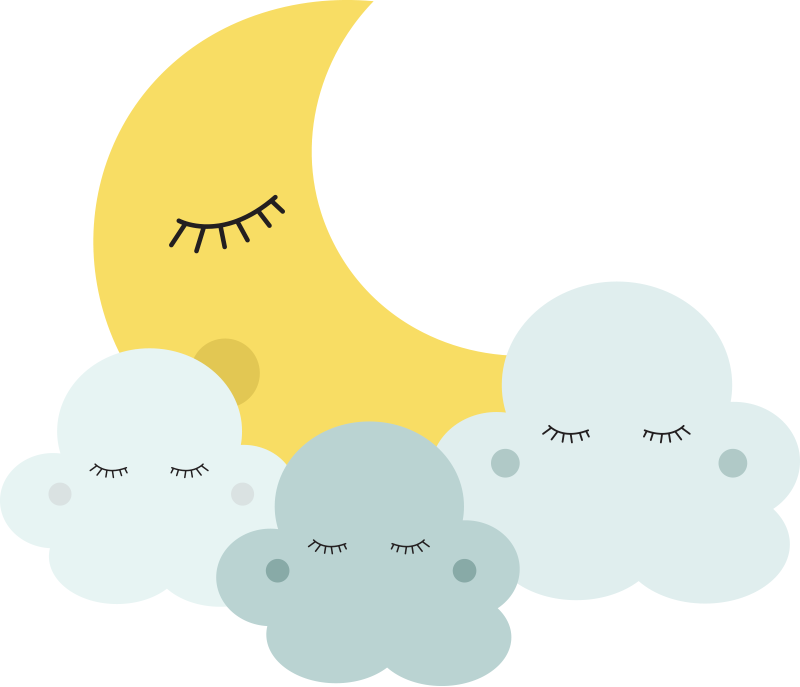 Tapis vinyle pour enfants lune et nuage endormis - TenStickers
