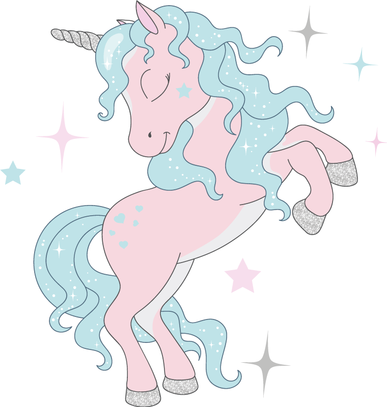 Tapis vinyle pour enfants motif licornes scintillantes - TenStickers