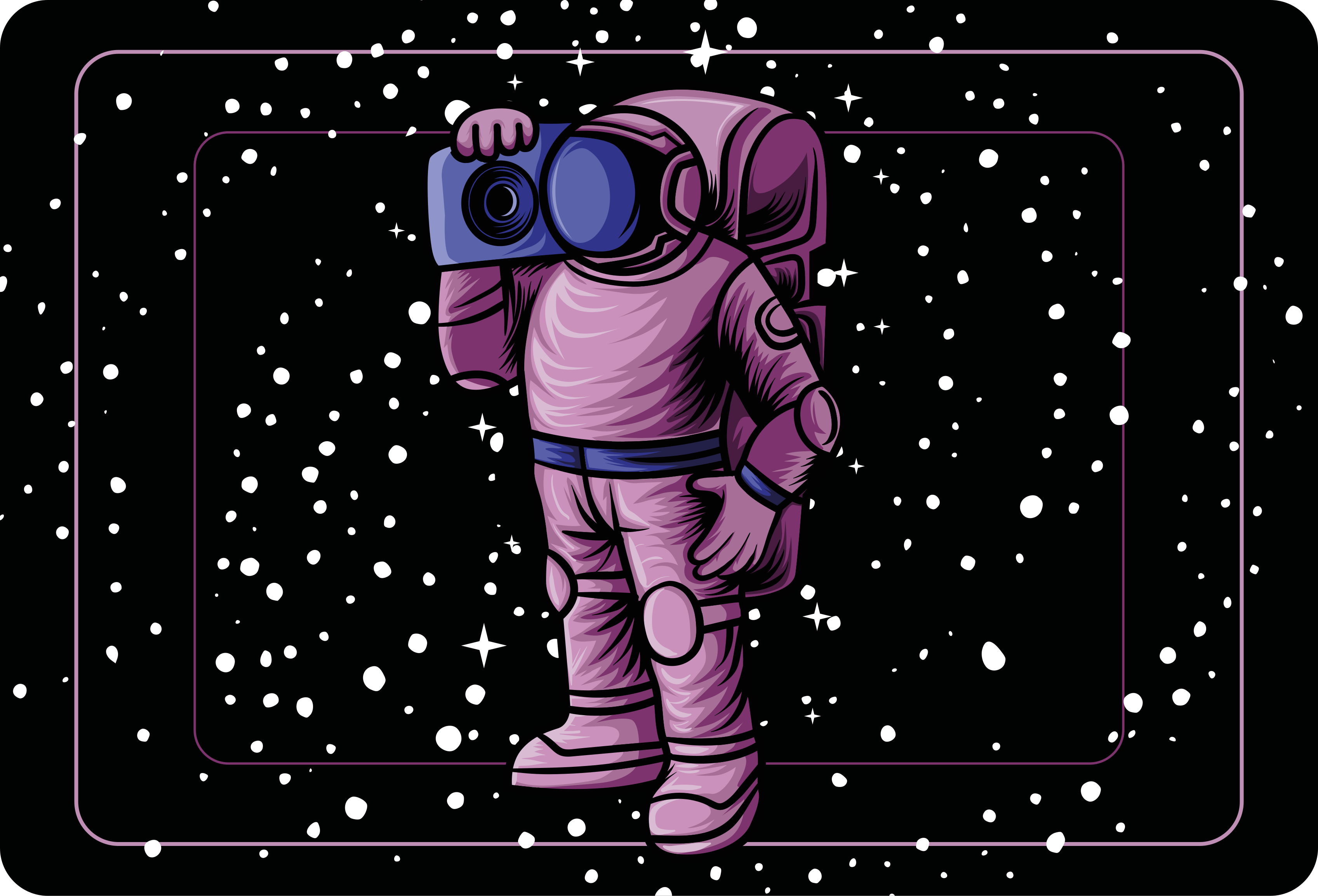 Tapis vinyle pour enfants astronaute avec radio - TenStickers
