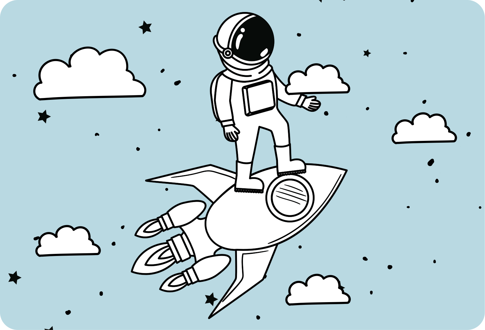 Tapis vinyle pour enfants astronaute et étoiles - TenStickers