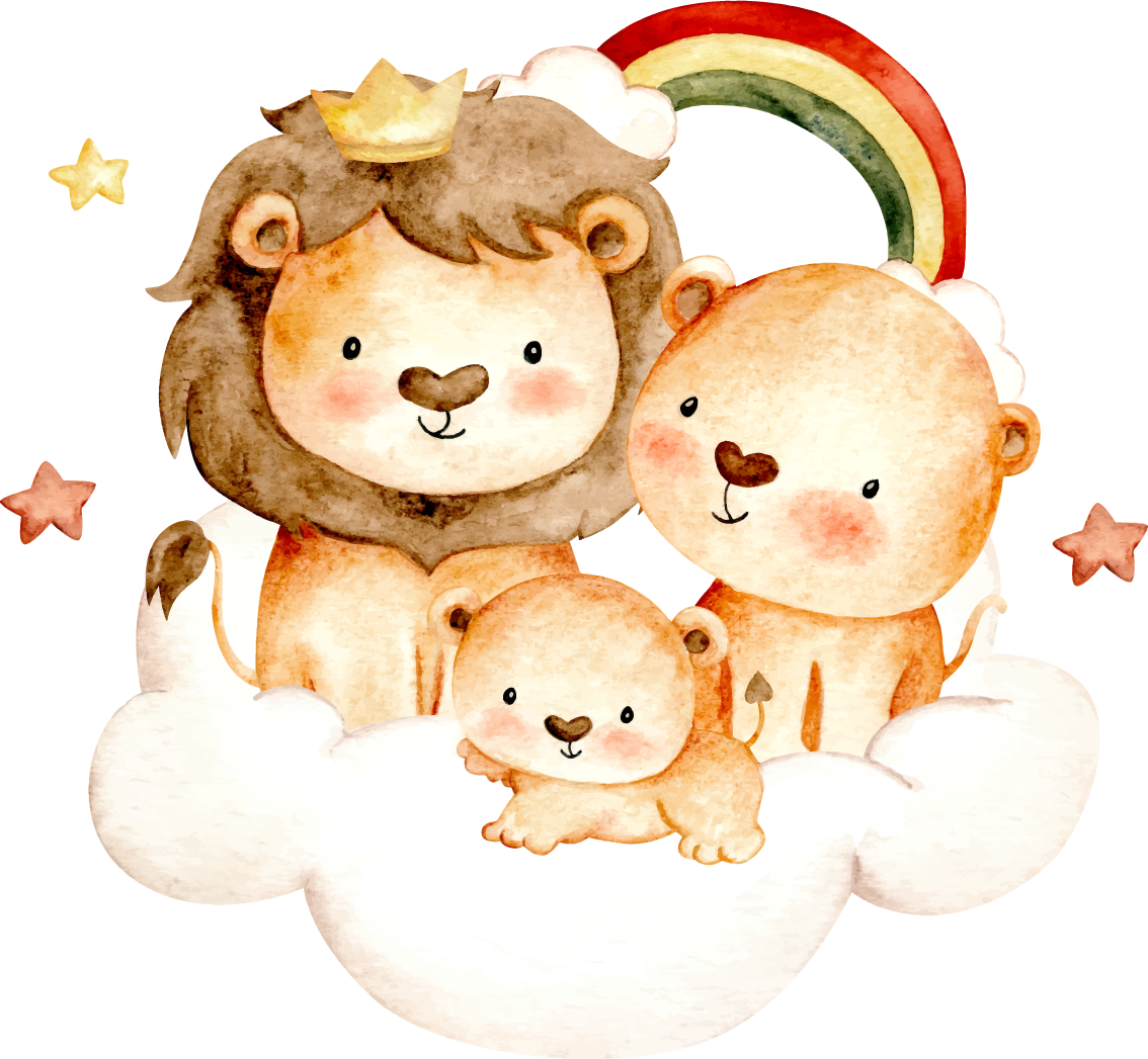 Tapis vinyle pour enfants animaux bébés étoiles nuages - TenStickers