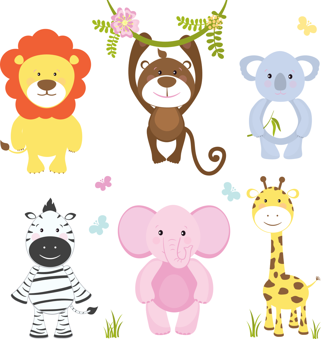 Tapis vinyle pour enfants animaux bébé colorés - TenStickers