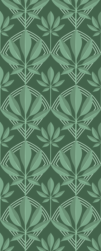 Tapis vinyle salle de bain bouteille verte feuillage - TenStickers