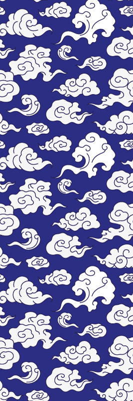 Tapis vinyle salle de bain nuages blancs sur fond bleu - TenStickers