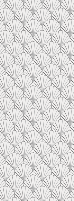 Tapis vinyle salle de bain motif coquillages blancs art déco - TenStickers