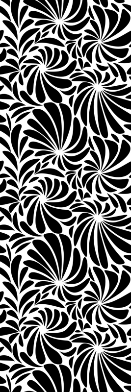 Tapis vinyle salle de bain feuilles blanches - TenStickers