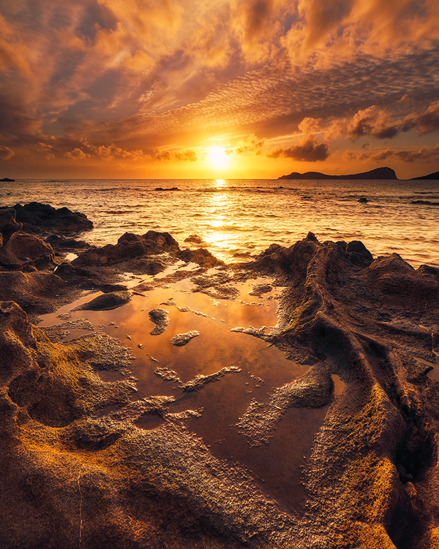 Tapis vinyle salle de bain paysage de coucher nuageux - TenStickers
