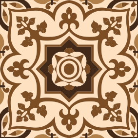 Tapis vinyle salle de bain motif carreaux espagnols marron - TenStickers