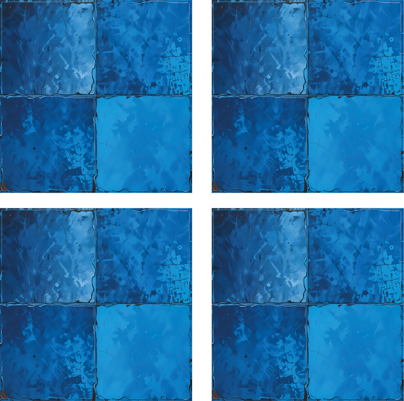 Tapis vinyle salle de bain motif carreaux bleu marine - TenStickers