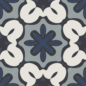 Tapis vinyle salle de bain style gracia bleu hydraulique - TenStickers