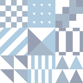 Tapis vinyle salle de bain motif géométrique bleu - TenStickers