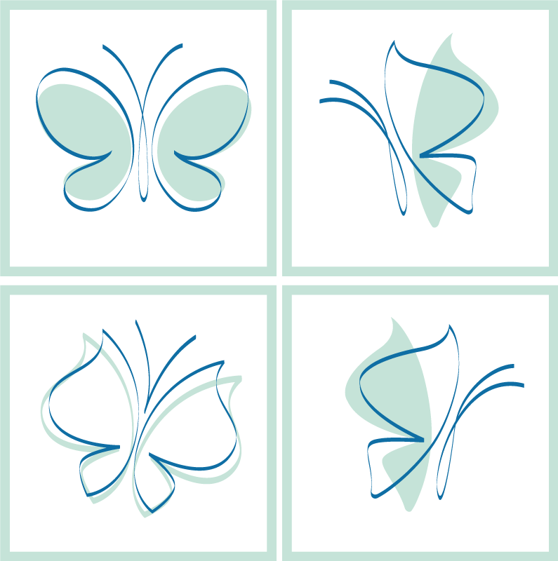 Tapis vinyle salle de bain papillons en silhouette - TenStickers