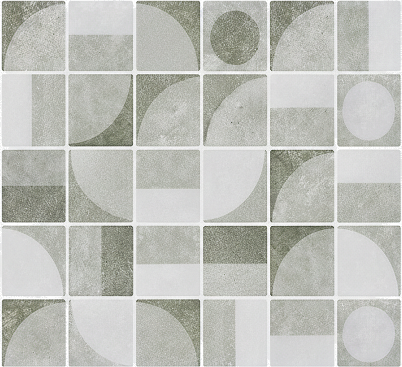 Tapis vinyle salle de bain formes abstraites grisées - TenStickers