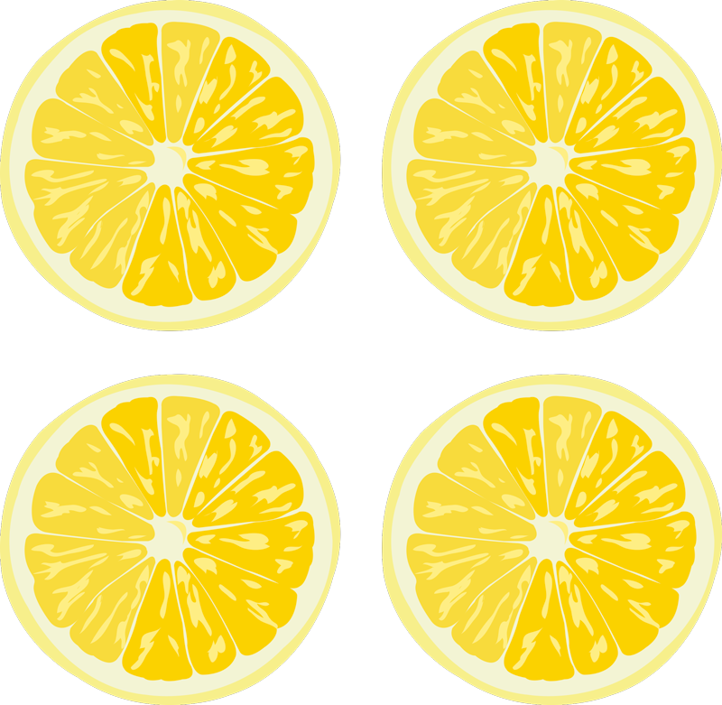 Tapis vinyle cuisine pack autocollants citrons tranchés - TenStickers