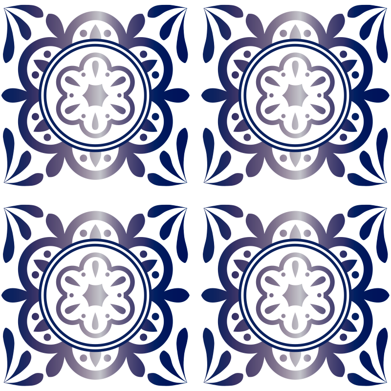 Tapis vinyle cuisine carrelage espagnol bleu antique - TenStickers