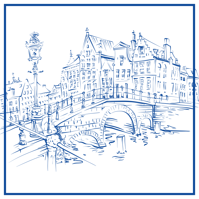 Tapis vinyle cuisine maisons de canal bleu delft - TenStickers