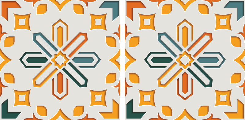 Tapis vinyle cuisine motifs carreaux ciment - TenStickers
