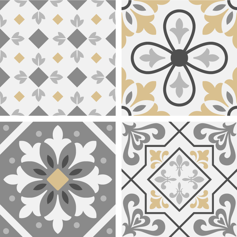 Tapis vinyle cuisine carreaux de ciment amiaz - TenStickers