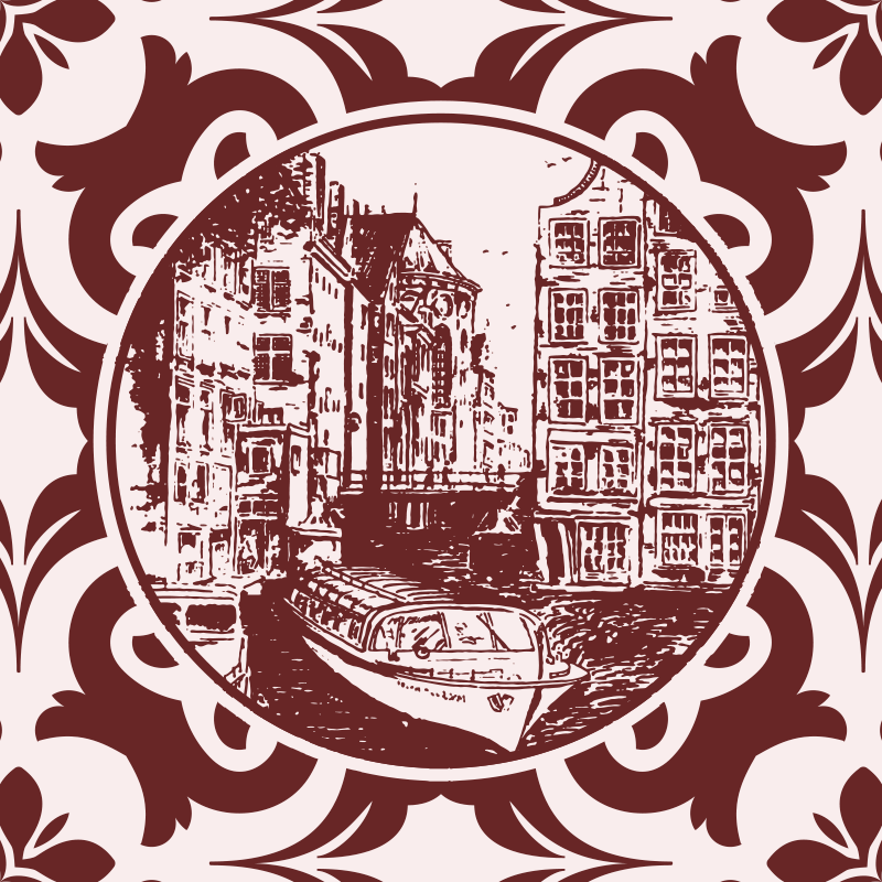 Tapis vinyle cuisine maisons de canal et bateau - TenStickers