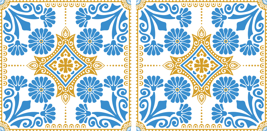 Tapis vinyle cuisine design carreaux ciment marocains - TenStickers