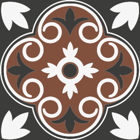 Tapis vinyle cuisine motif vintage gris et marron - TenStickers