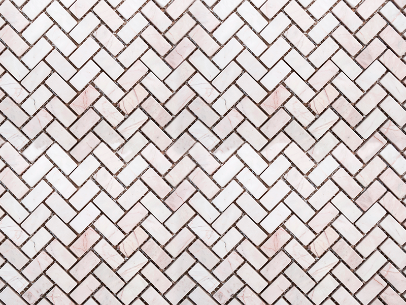 Tapis vinyle cuisine carreaux marbrés en chevrons - TenStickers