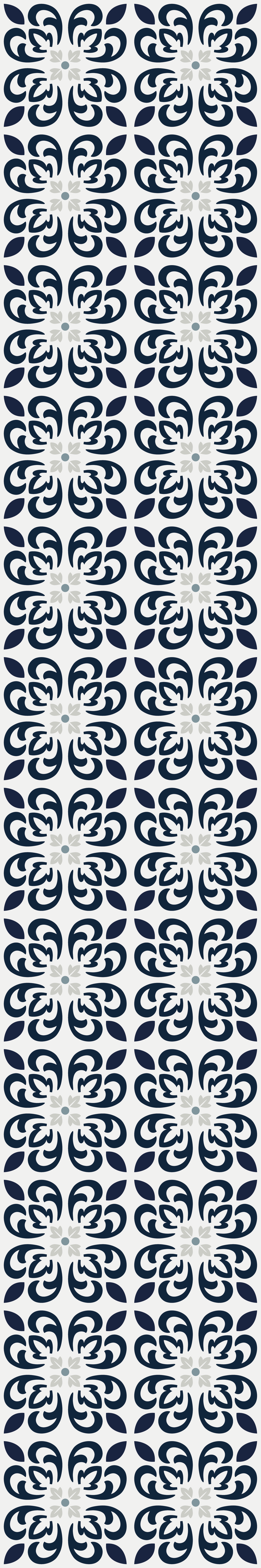 Tapis vinyle cuisine carreaux portugais trèfle bleu foncé - TenStickers